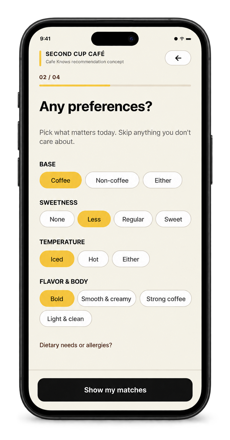 Cafe Knows Taste screen